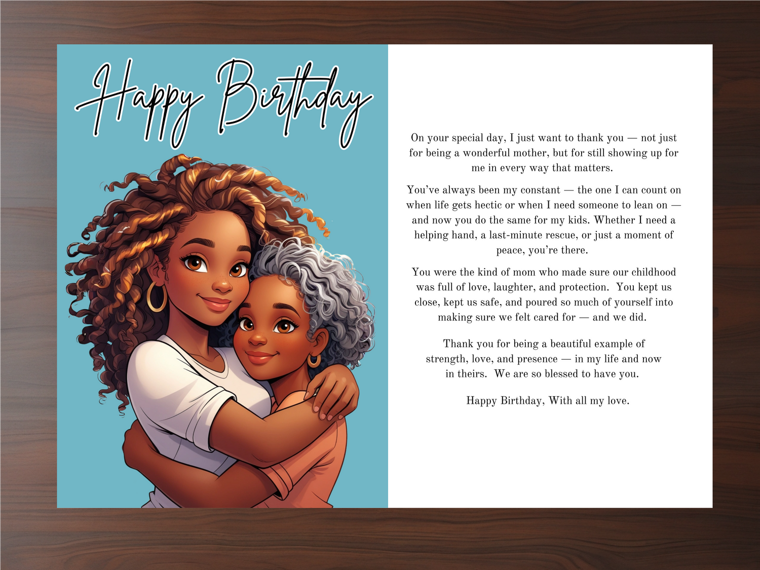 Greeting Card - Happy Birthday to a Wonderful Mother