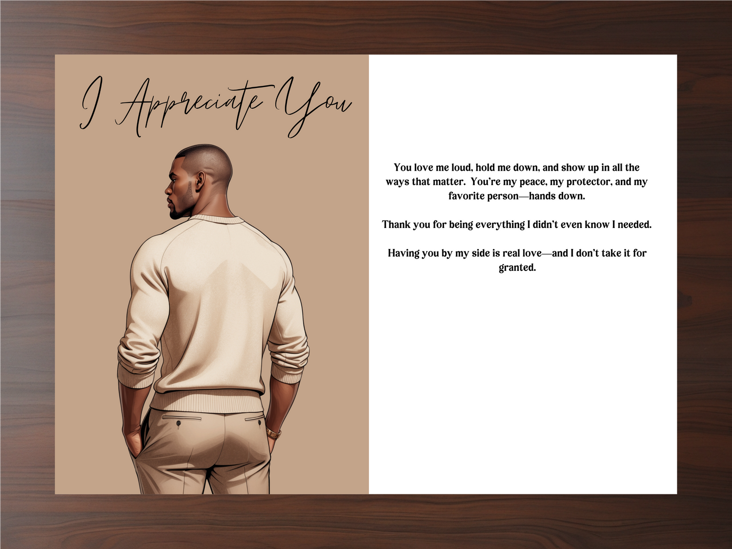 My Safe Place – Appreciation Card for Him - greeting cards for Black People