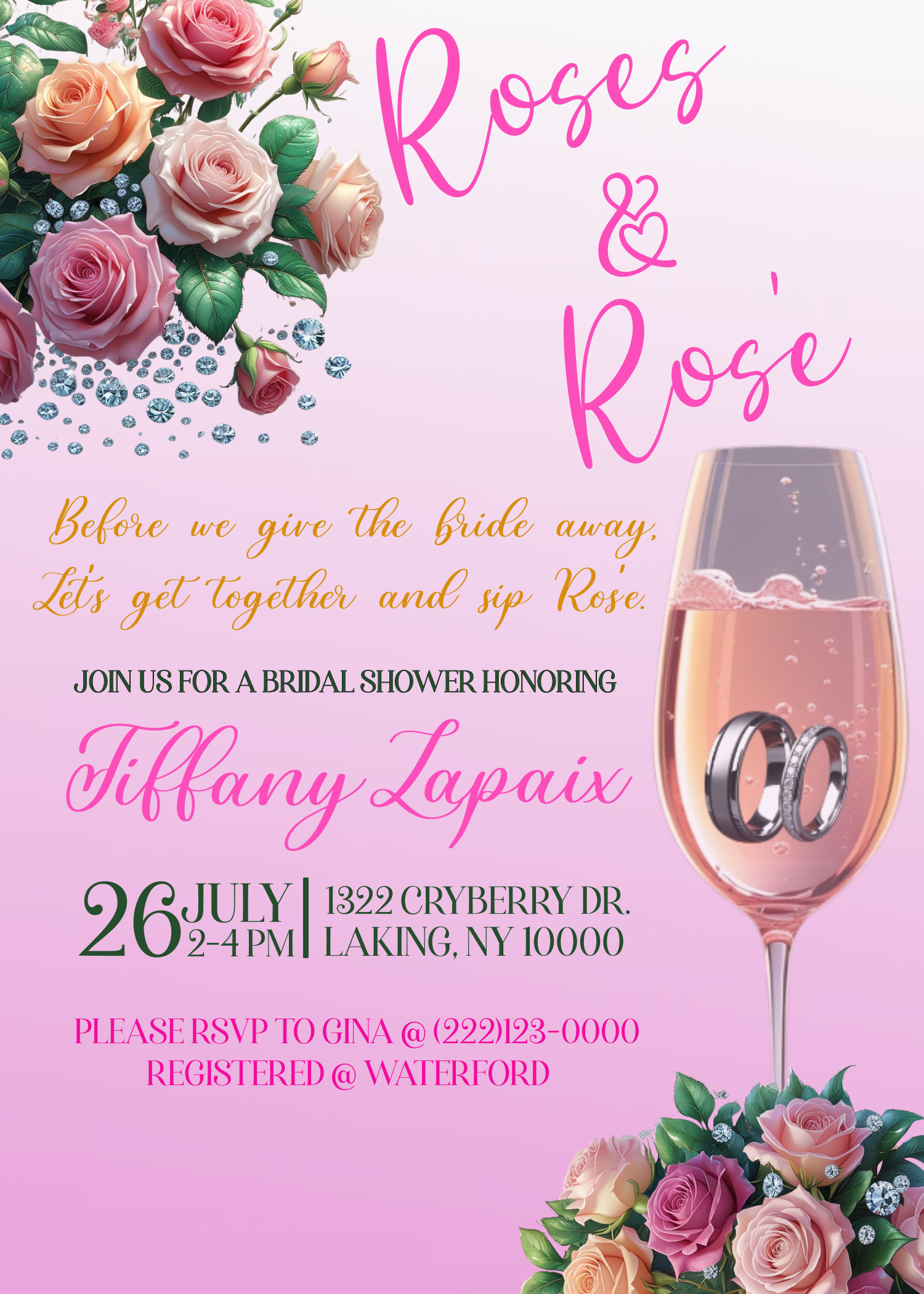 Roses & Rose' - Digital Invitation  - Editable through CORJL