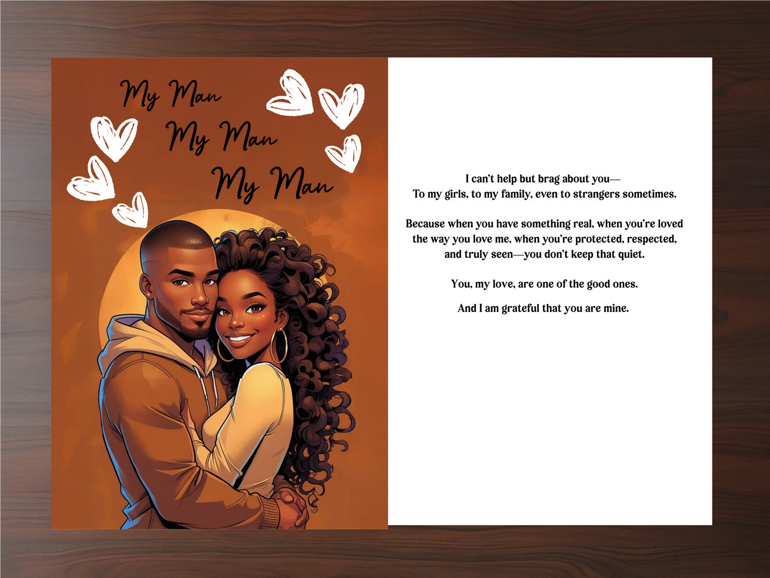 My Man, My Man, My Man – Appreciation Card for Him - Black Man Card